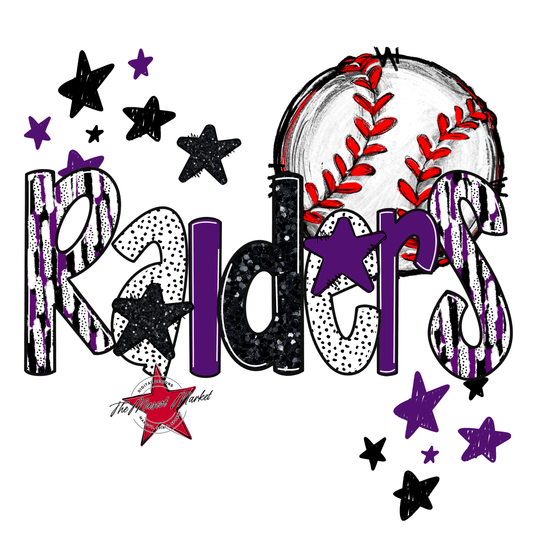 Raiders Baseball Scrape-Purple