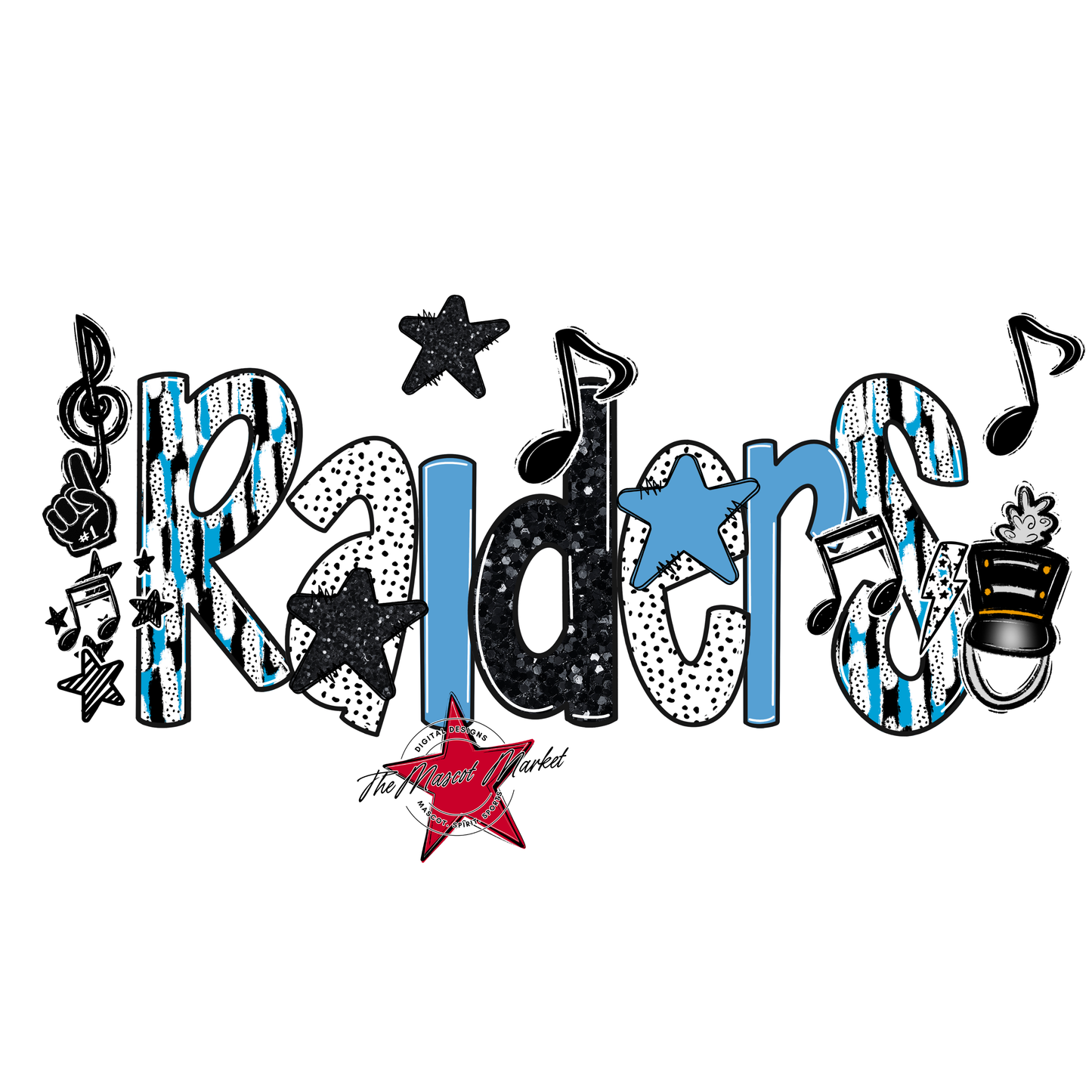 Raiders Band Scrape-Carolina Blue