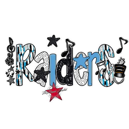 Raiders Band Scrape-Carolina Blue