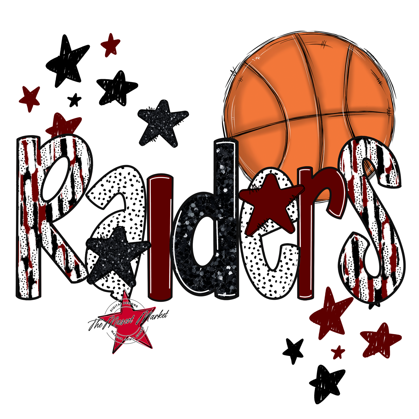 Raiders Basketball Scrape-Maroon