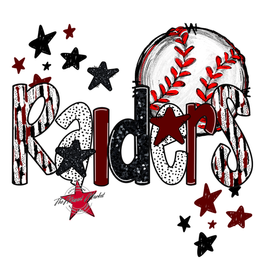 Raiders Baseball Scrape-Maroon