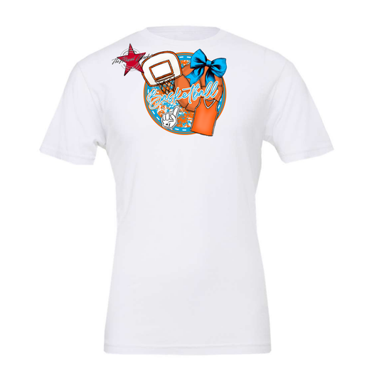 Circle Basketball Design-Carolina Blue-Orange