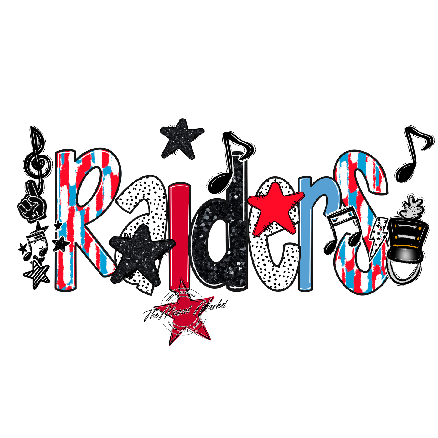 Raiders Band Scrape-Carolina Blue-Red