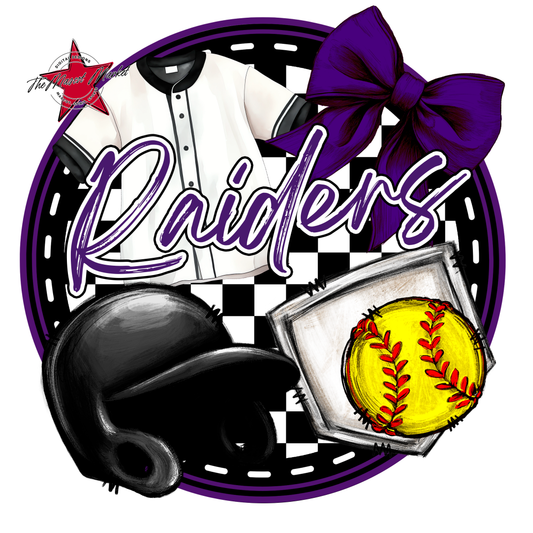 Raiders Circle Softball Design-Purple