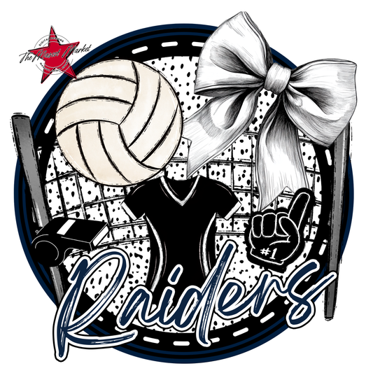 Raiders Circle Volleyball Design-Navy