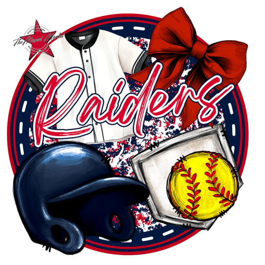 Raiders Circle Softball Design-Navy-Red
