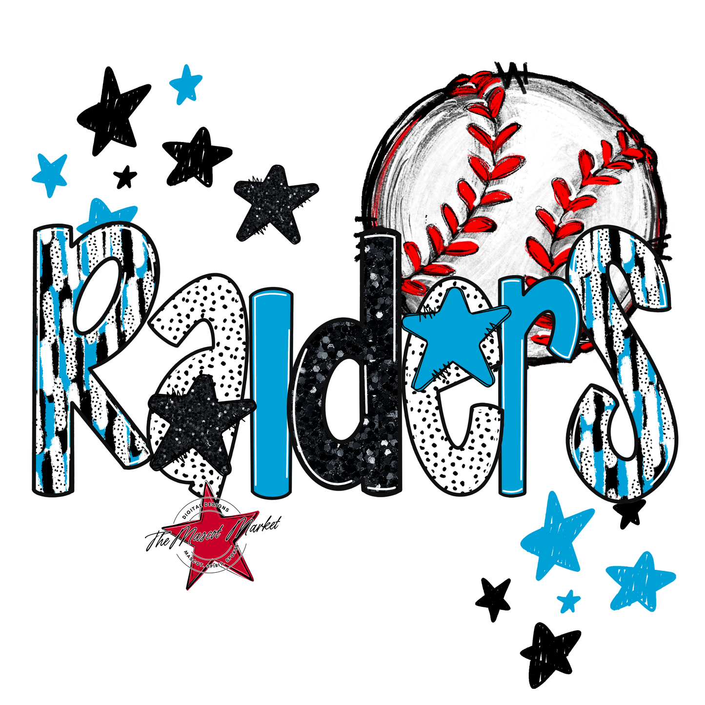 Raiders Baseball Scrape-Carolina Blue