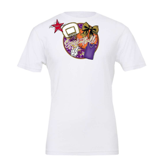 Circle Basketball Design-Purple-Gold