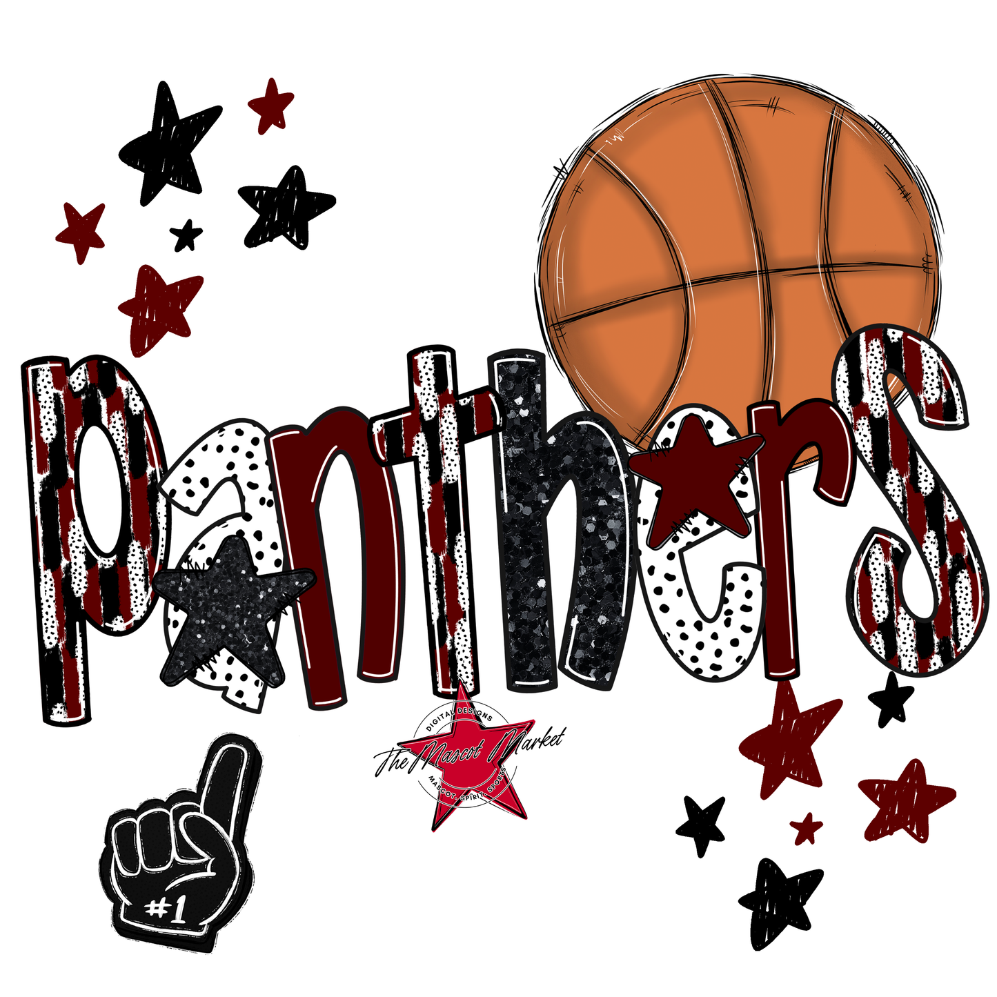 Panthers Basketball Scrape-Maroon