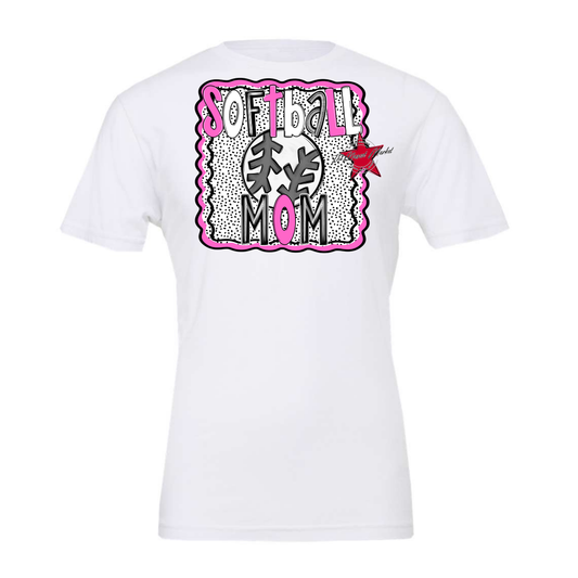 Softball Mom Dot Design-Baby Pink