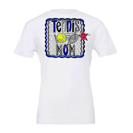 Tennis Mom Dot Design-Blue