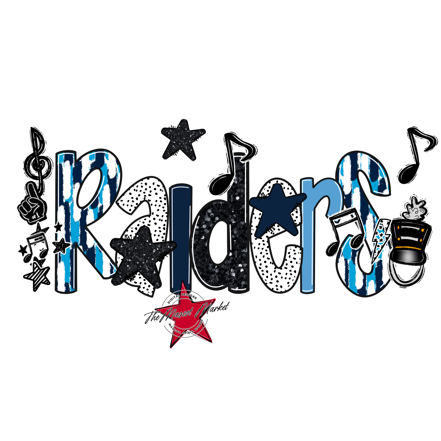 Raiders Band Scrape-Navy-Carolina Blue