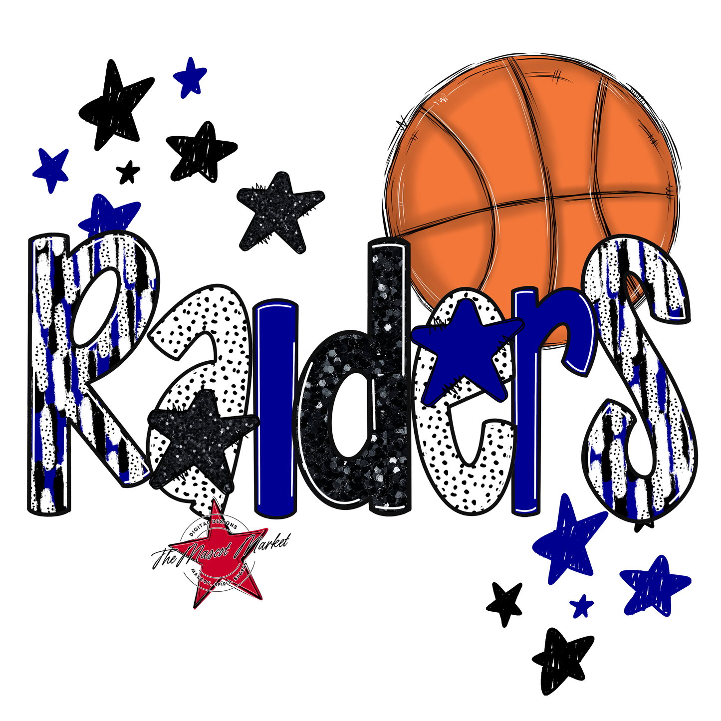 Raiders Basketball Scrape-Blue