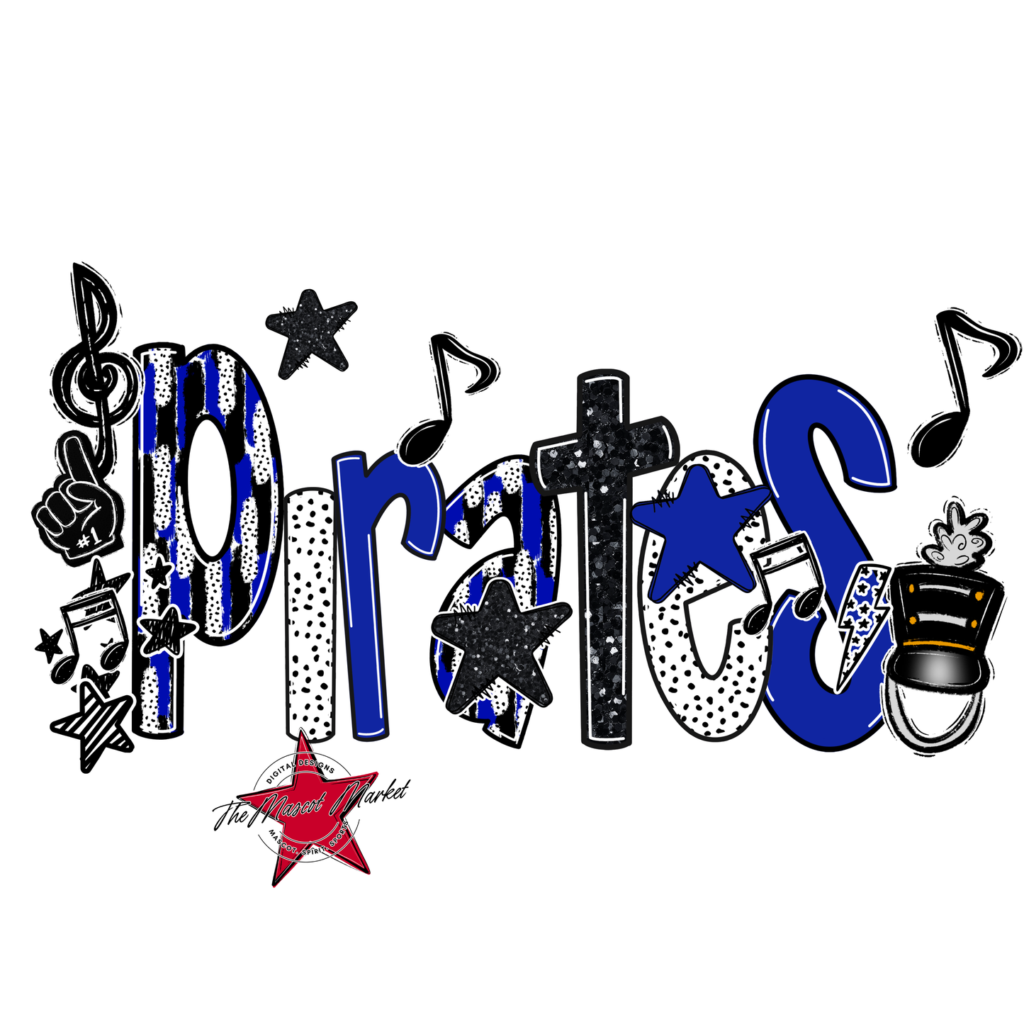 Pirates Band Scrape-Royal Blue