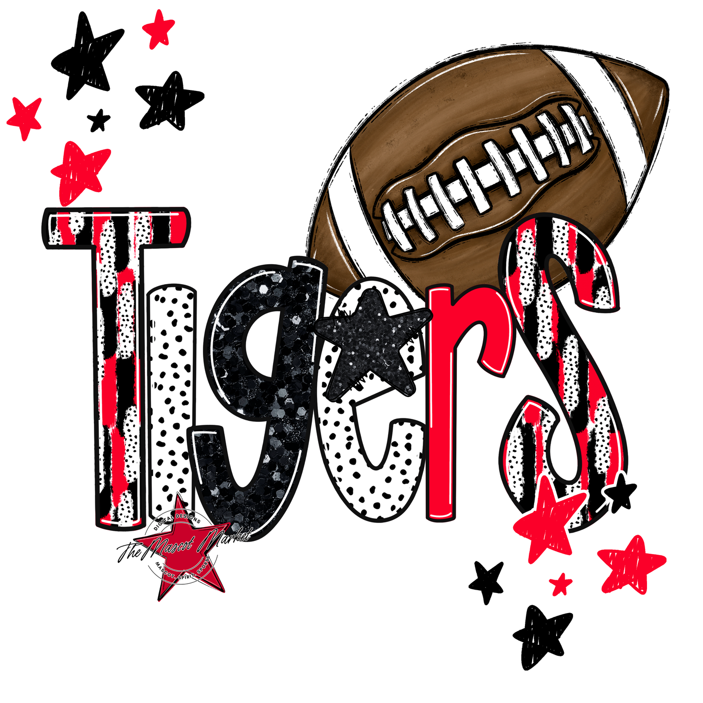 Tigers Football Scrape-Red