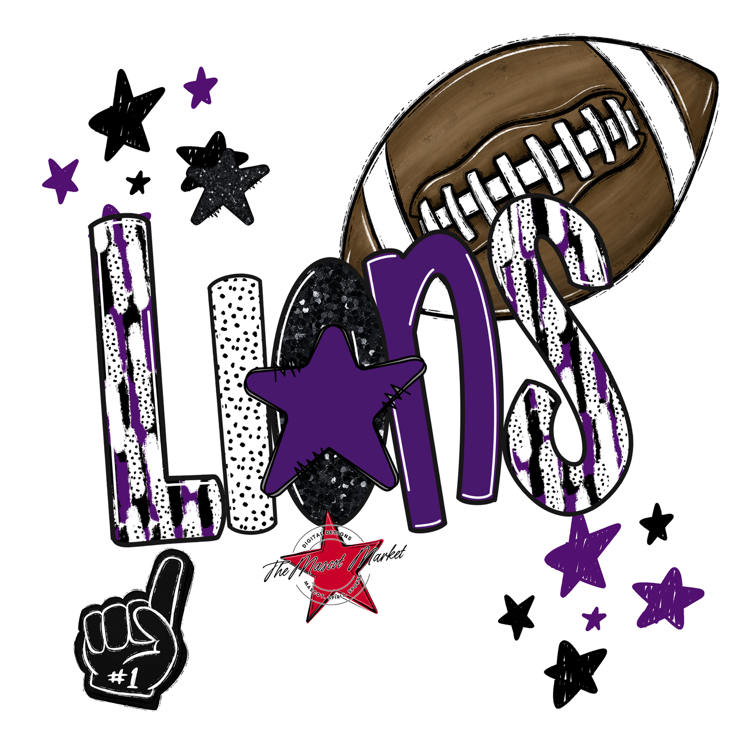 Lions Football Scrape-Purple