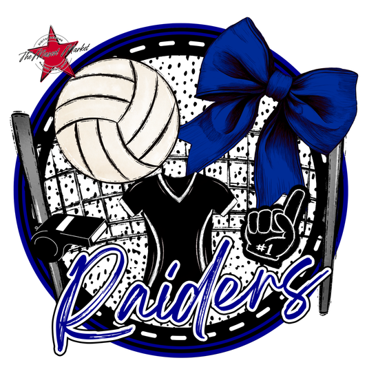 Raiders Circle Volleyball Design-Blue