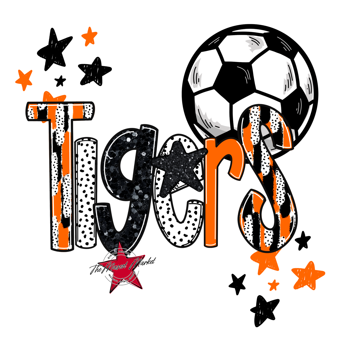 Tigers Soccer Scrape-Orange