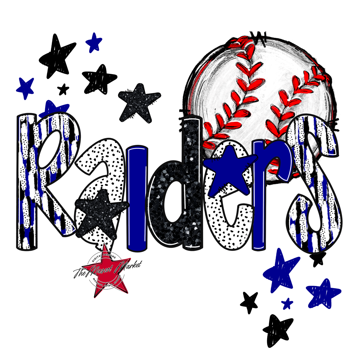 Raiders Baseball Scrape-Blue