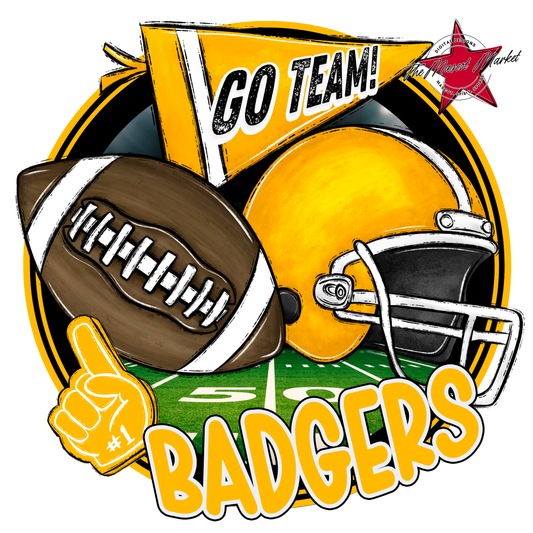 Badgers Circle Football Design-Yellow