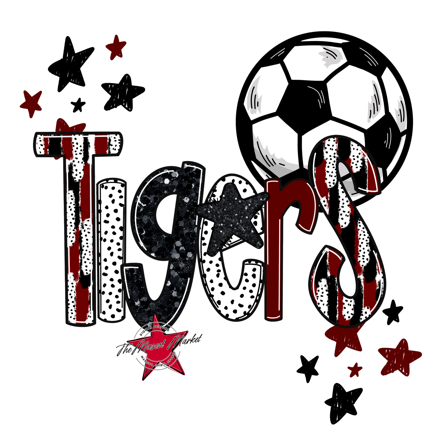 Tigers Soccer Scrape-Maroon