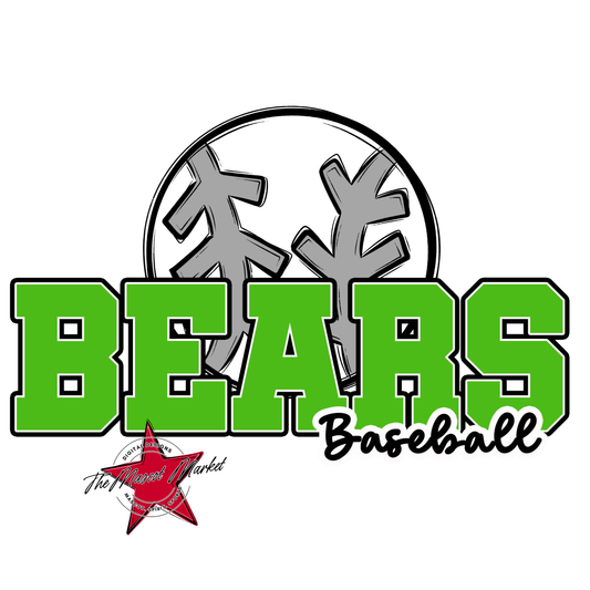Bears Varsity Baseball Design-Bright Green
