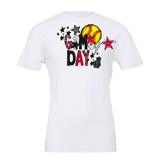 Game Day Softball Scrape Design-Red