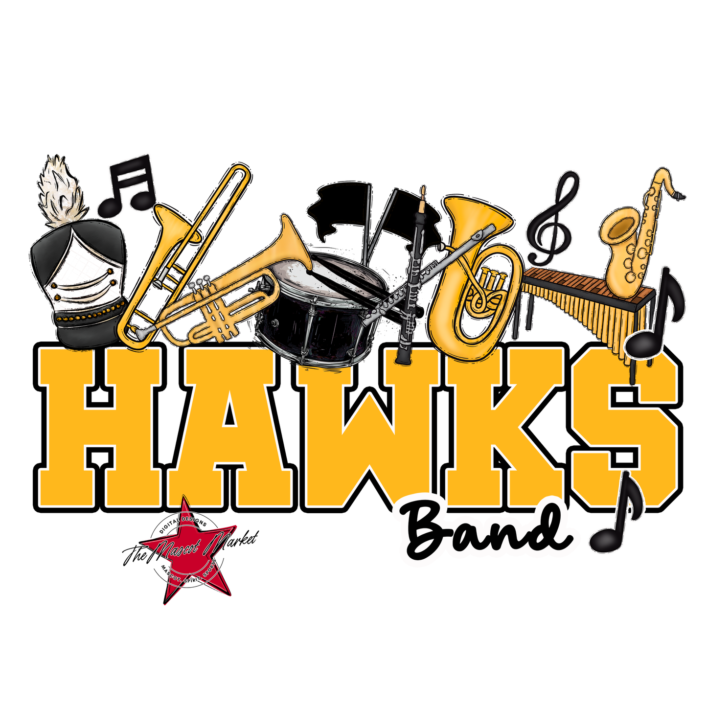 Hawks Varsity Band-Yellow