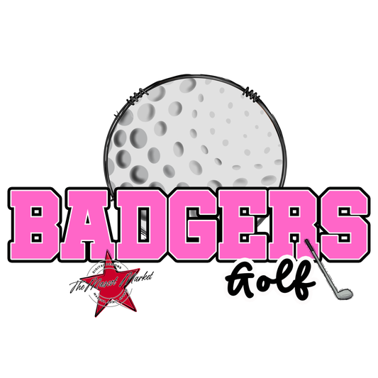 Badgers Varsity Golf Design-Baby Pink