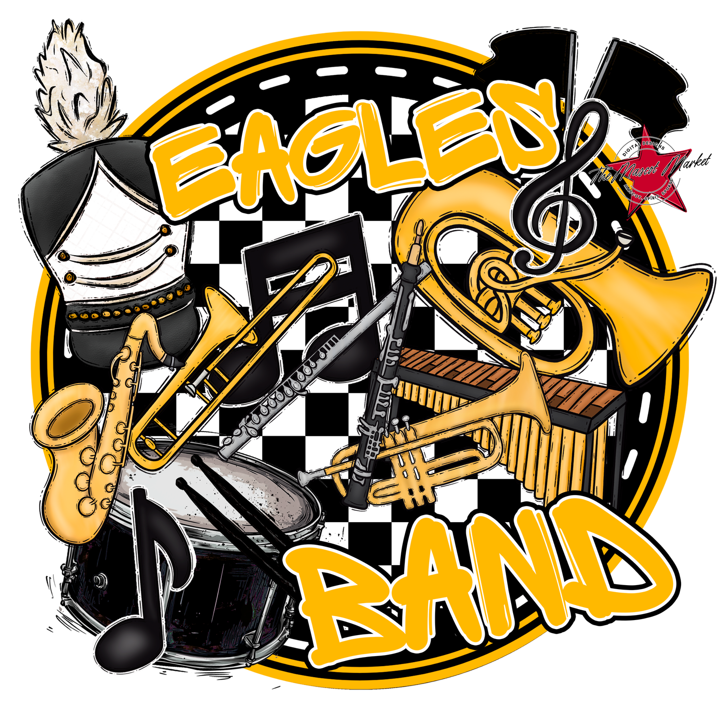 Eagles Circle Band Design-Yellow