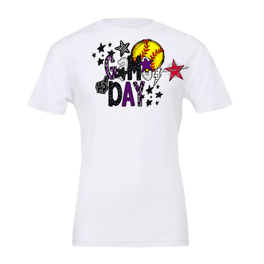 Game Day Softball Scrape Design-Purple