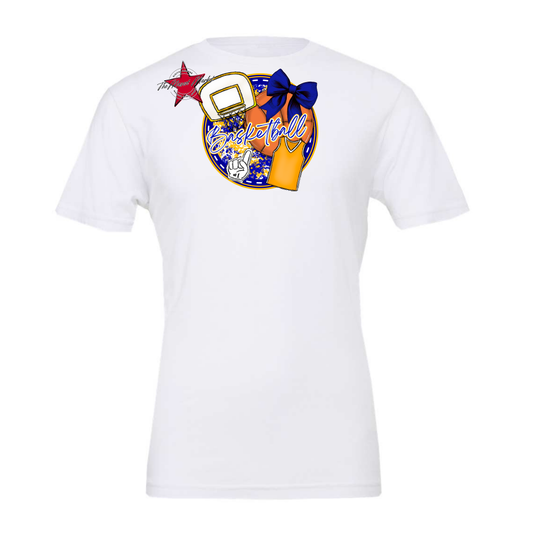 Circle Basketball Design-Blue-Yellow