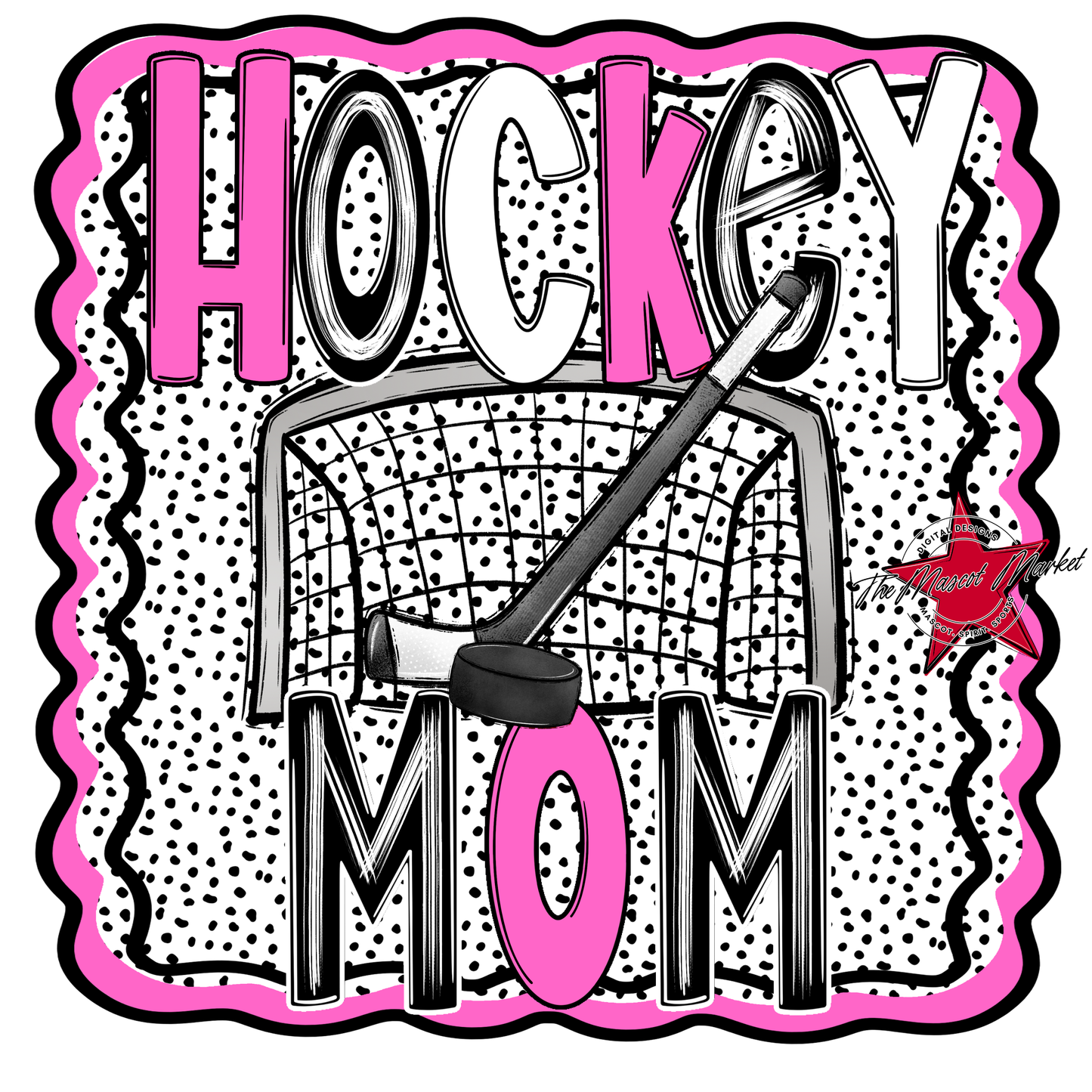 Hockey Mom Dot Design-Baby Pink