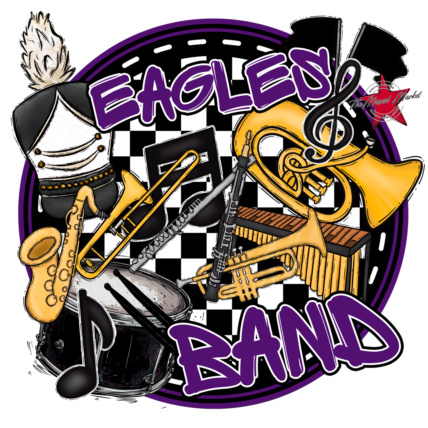 Eagles Circle Band Design-Purple