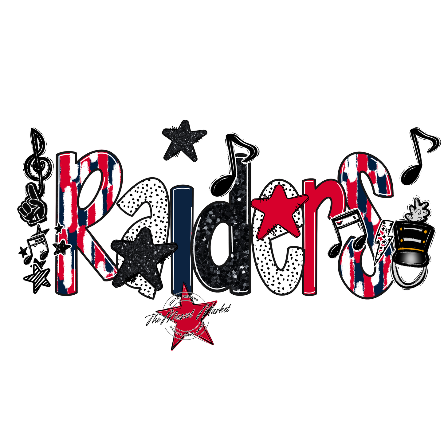 Raiders Band Scrape-Navy-Red