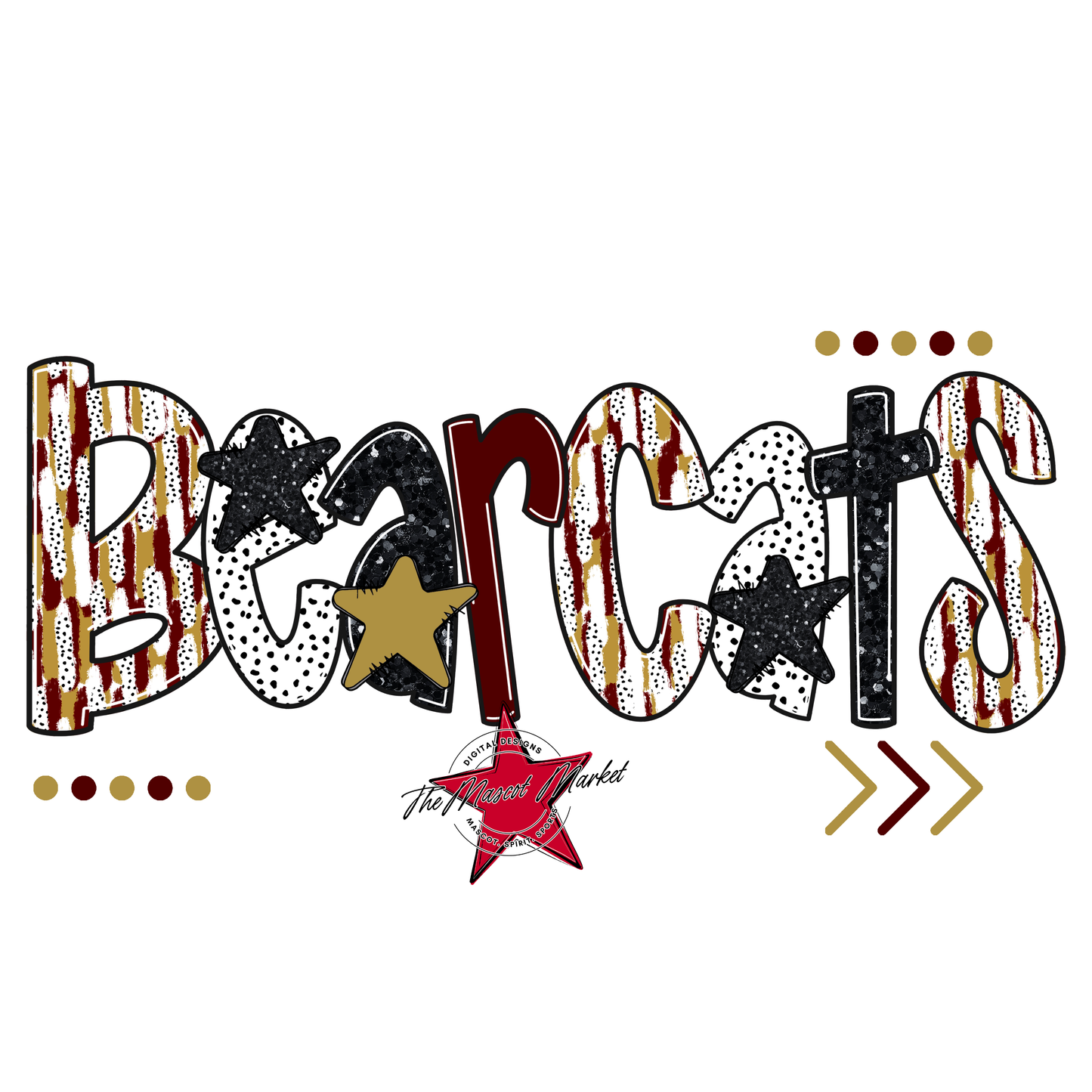 Bearcats Brushstroke Alpha-Maroon-Gold