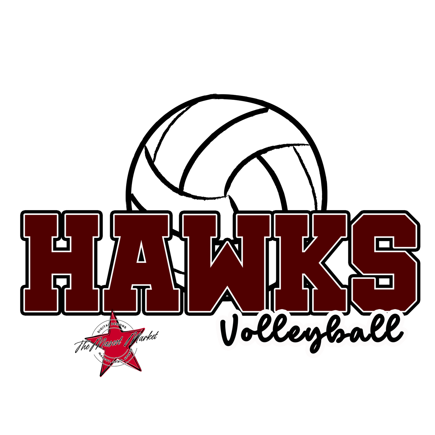 Hawks Varsity Volleyball-Maroon