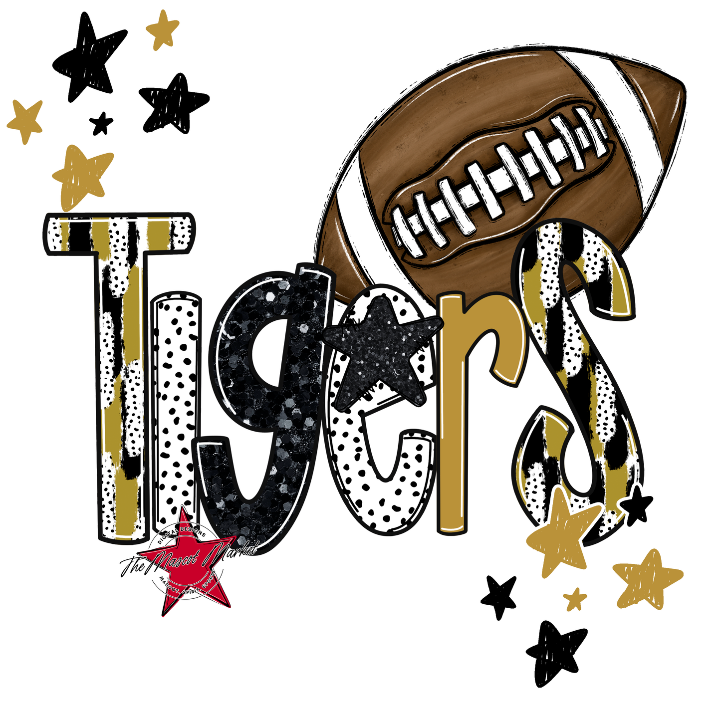 Tigers Football Scrape-Gold