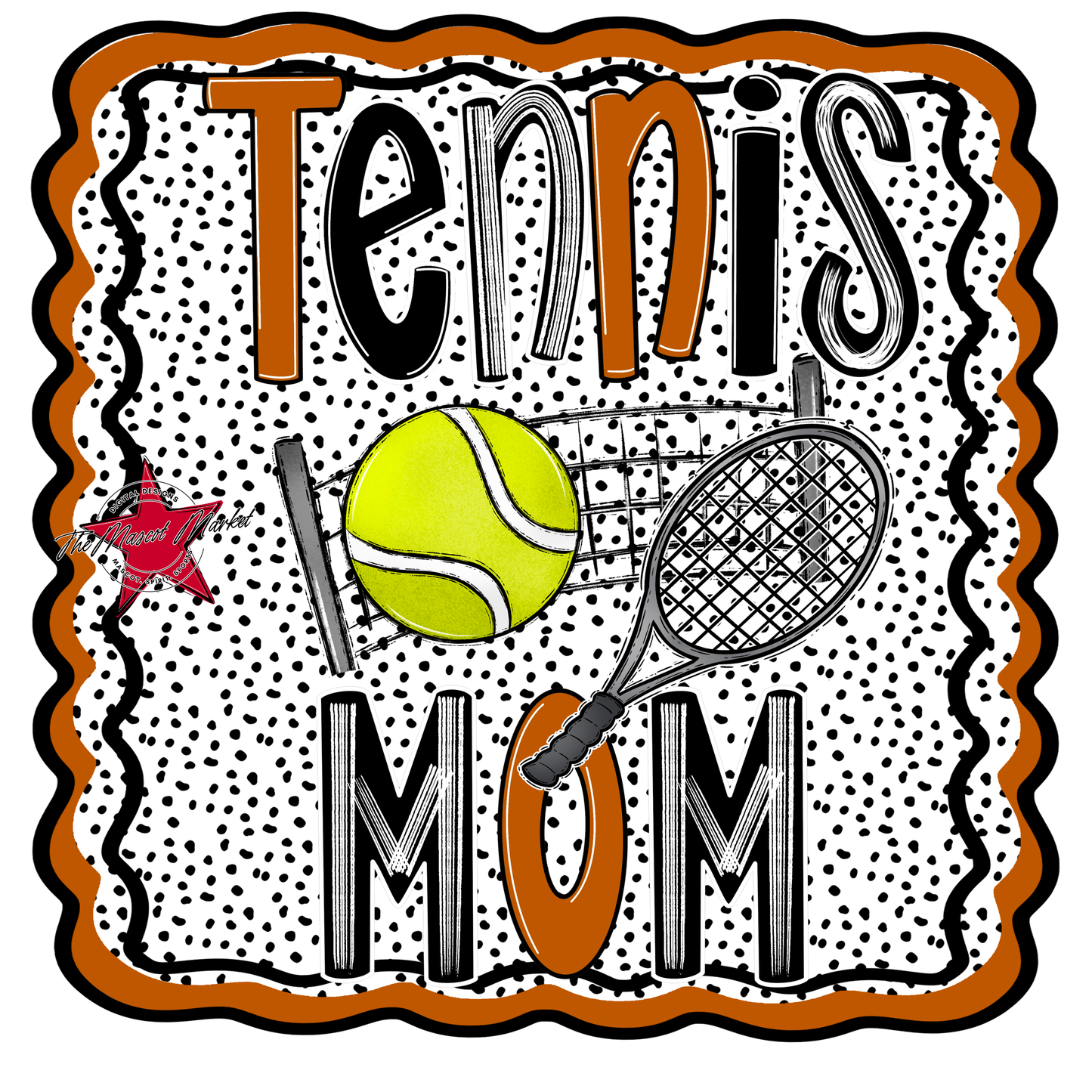 Tennis Mom Dot Design-Burnt Orange