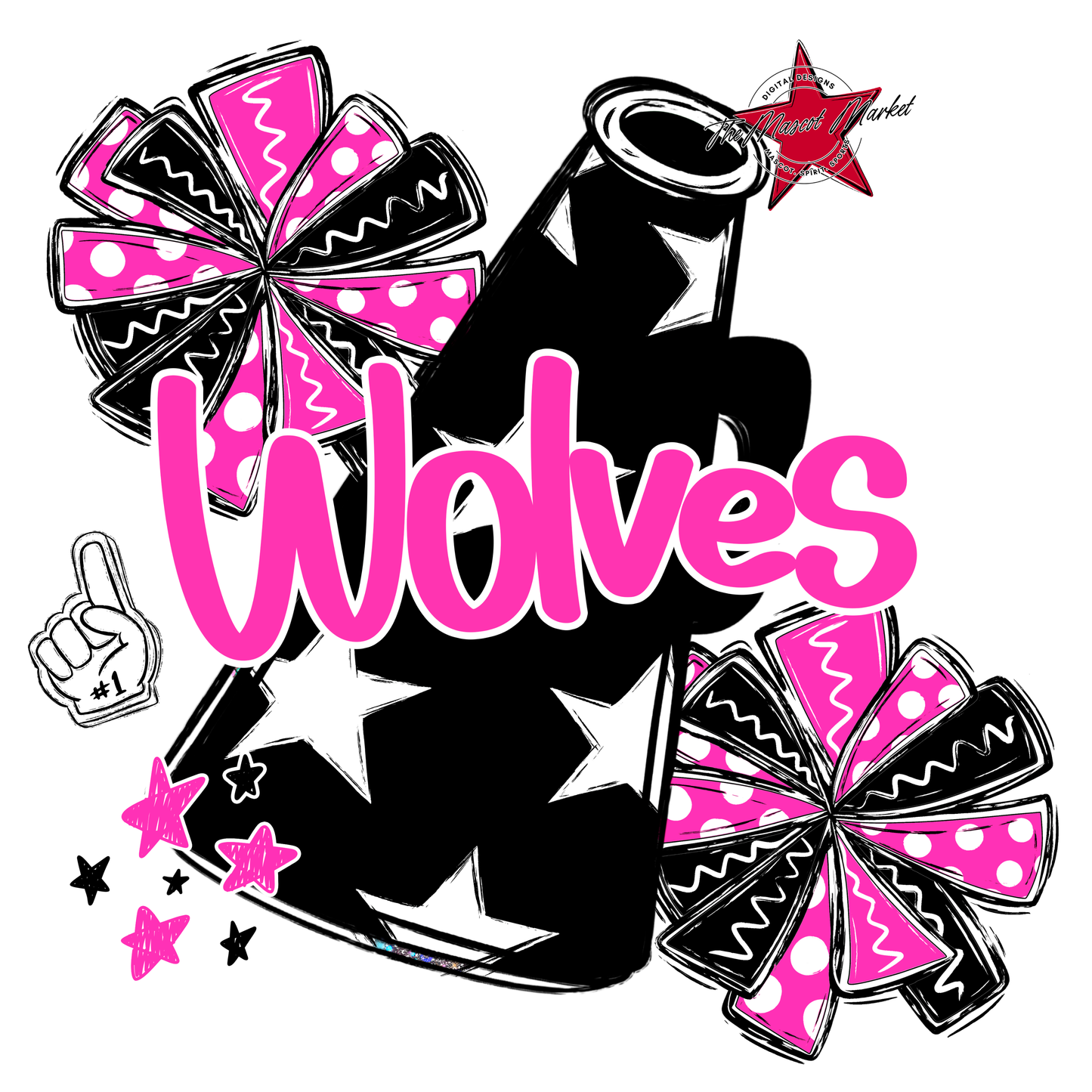 Wolves Alpha Megaphone Design-Pink
