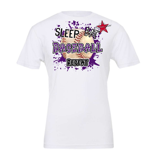 Eat Sleep Baseball Repeat Design-Purple