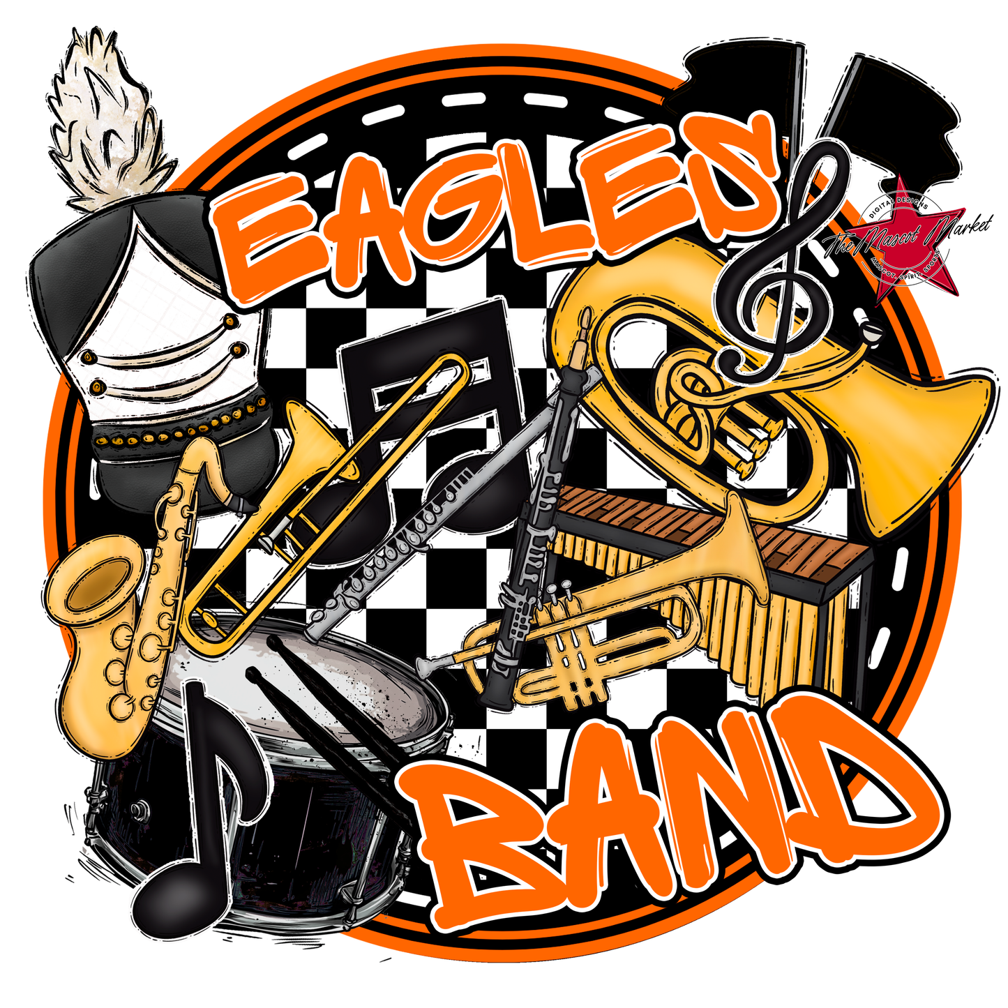 Eagles Circle Band Design-Orange