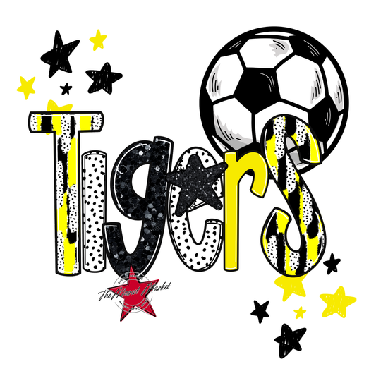 Tigers Soccer Scrape-Bright Yellow
