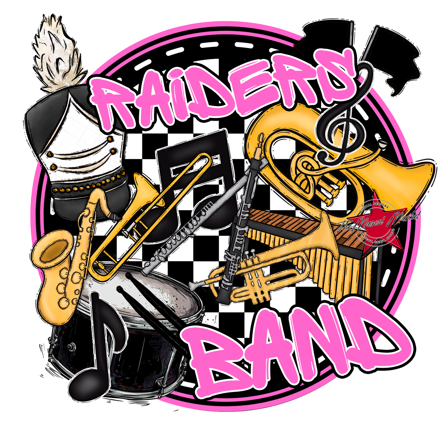 Raiders Circle Band Design-Baby Pink