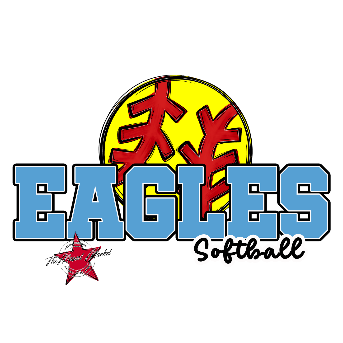 Eagles Varsity Softball Design-Carolina Blue