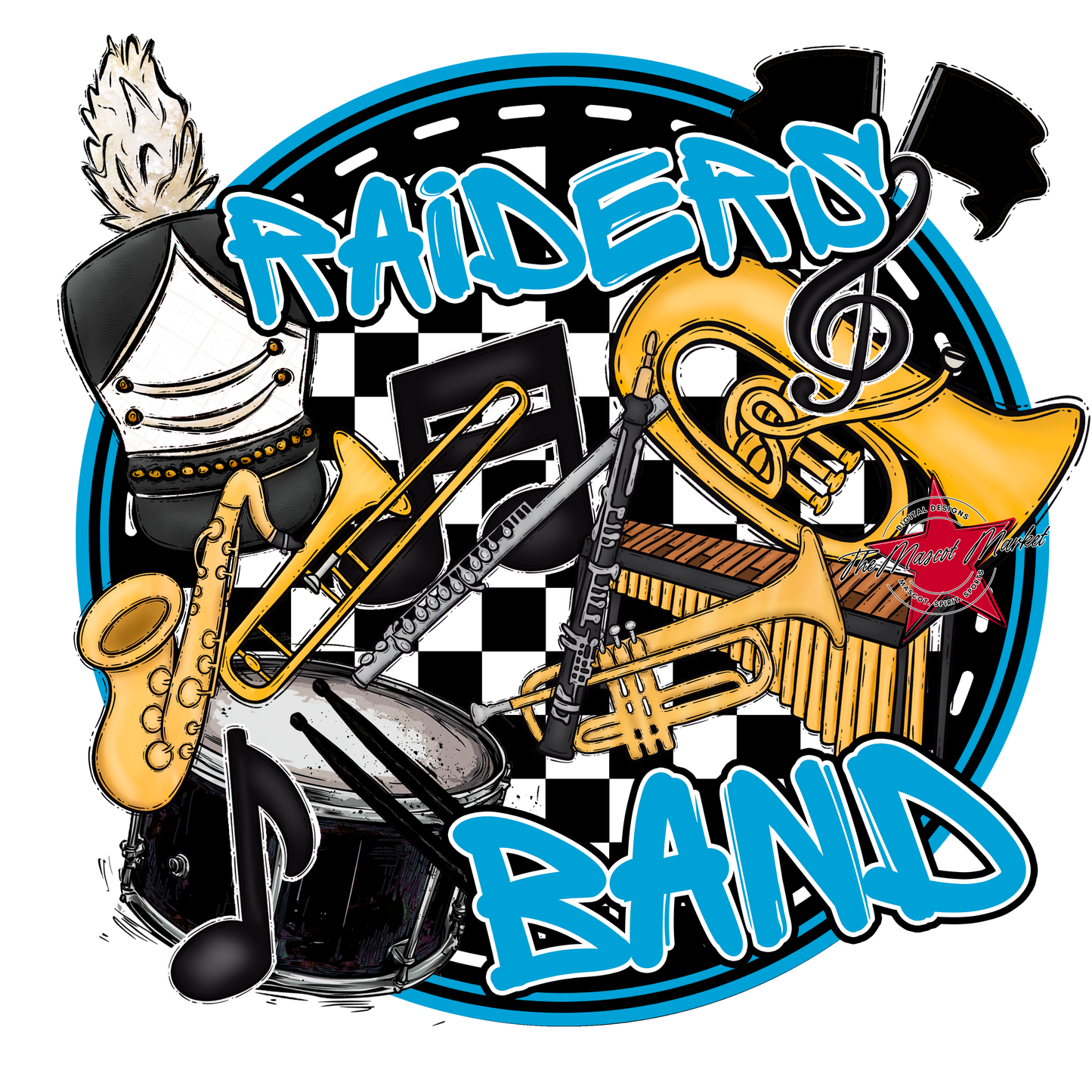 Raiders Circle Band Design-Carolina Blue