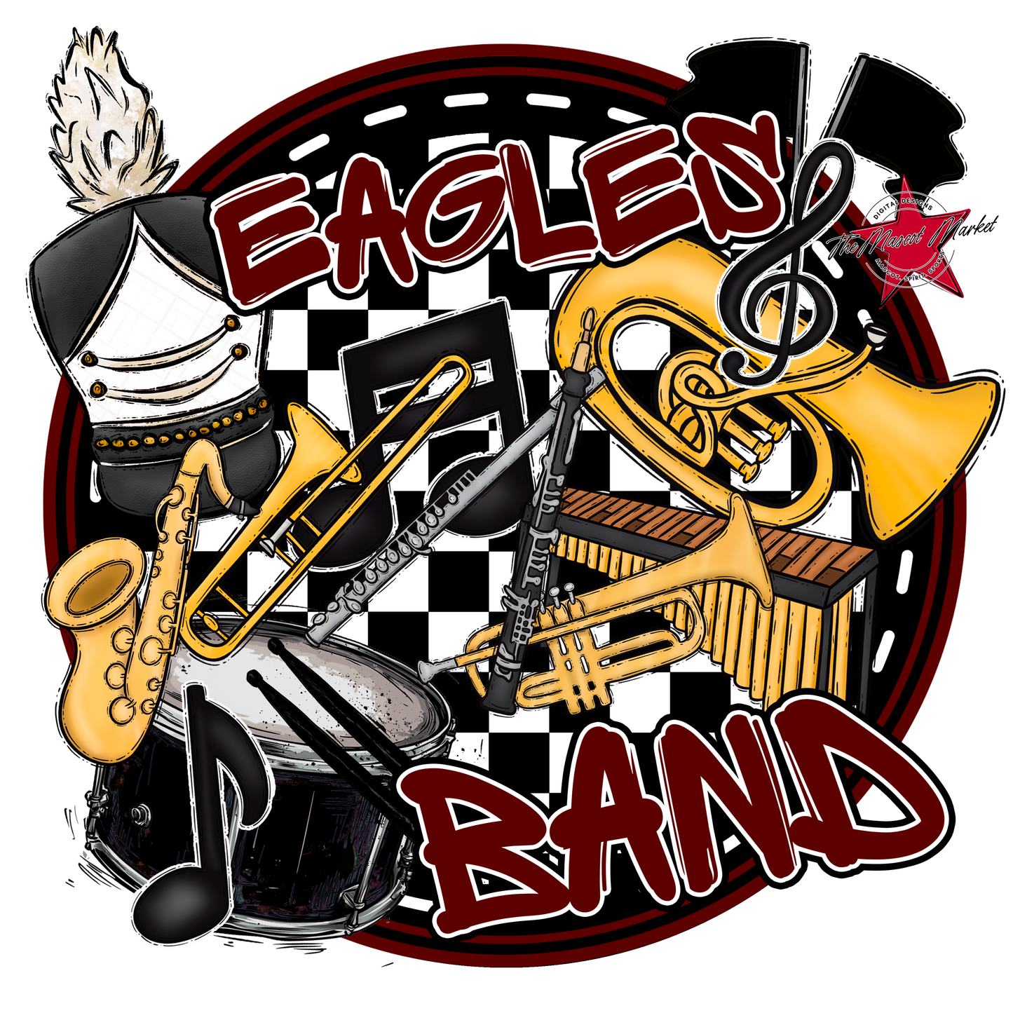 Eagles Circle Band Design-Maroon