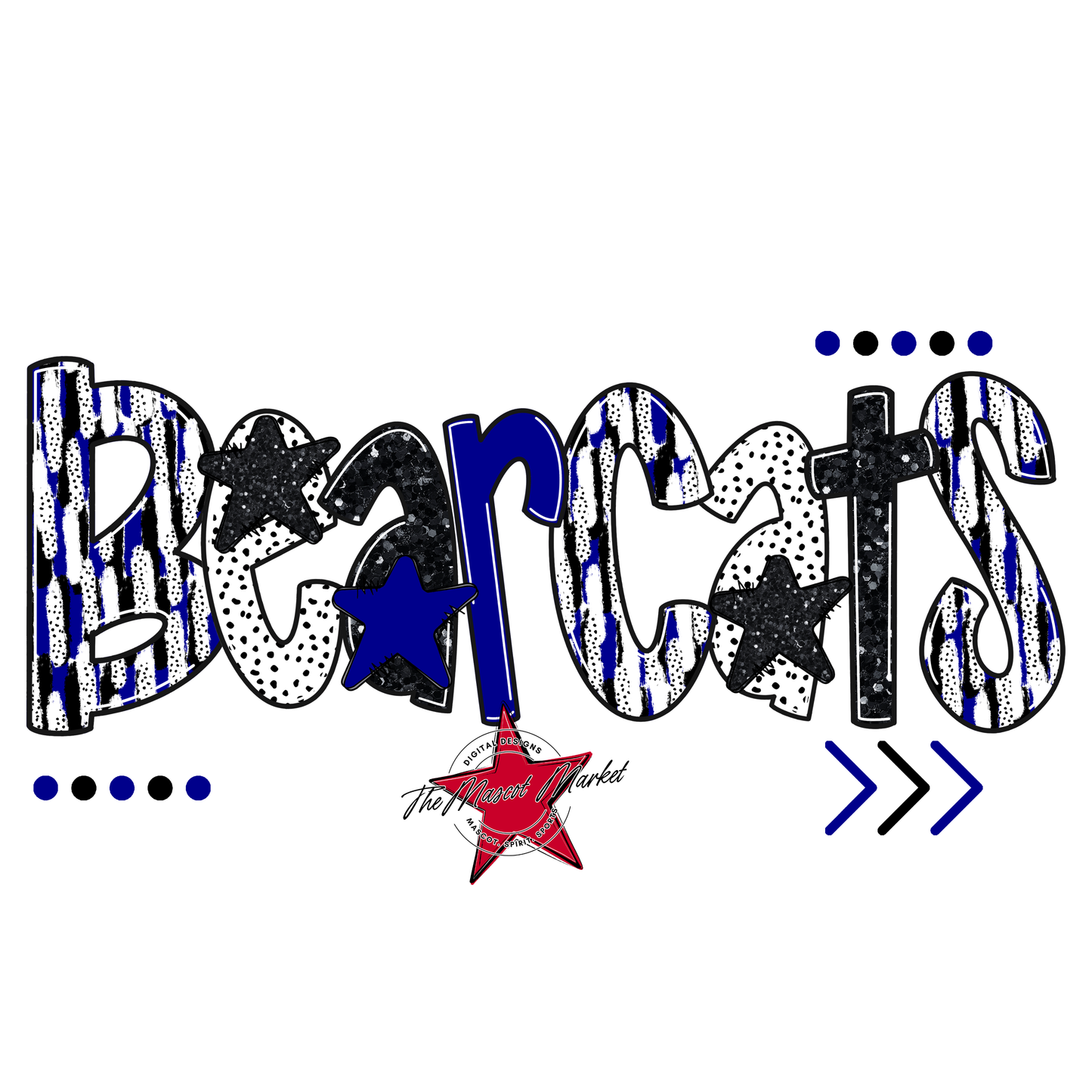 Bearcats Brushstroke Alpha-Blue