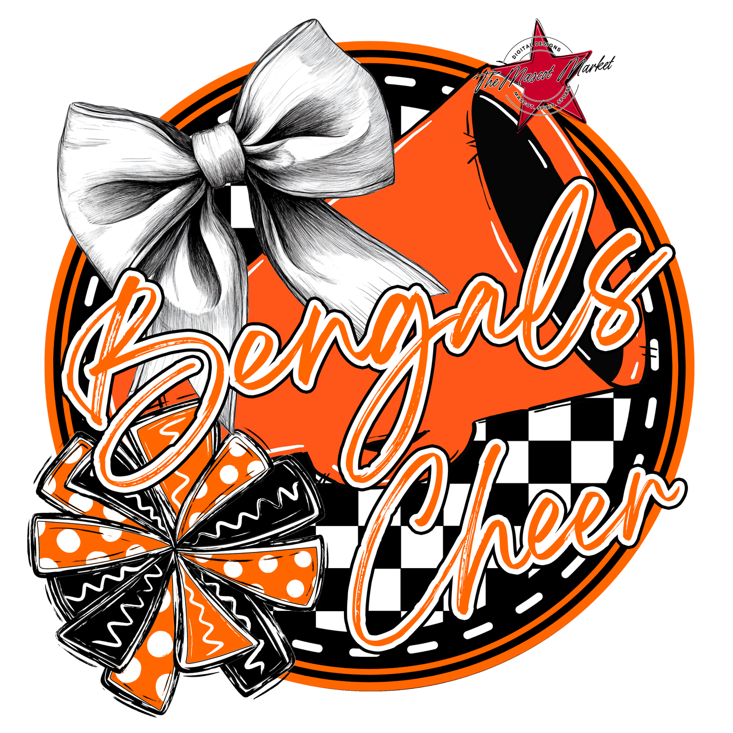 Bengals Circle Cheer Design-Orange