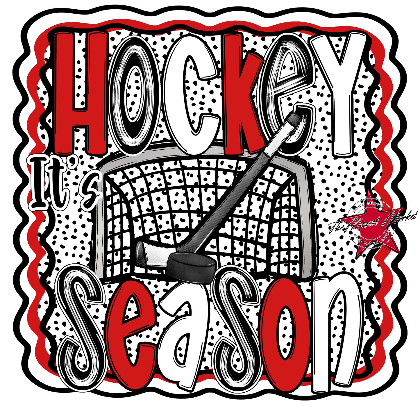 It's Hockey SeasonDot Design-Red